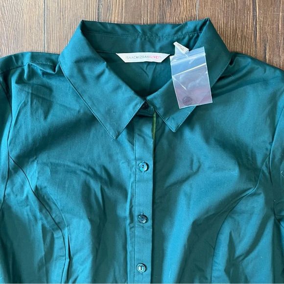 🆕 Isaac Mizrahi Button Front Shirt SZ XS - Picture 3 of 5